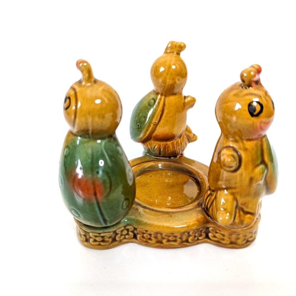 Vintage ceramic beetle Insect Figurine candle votive